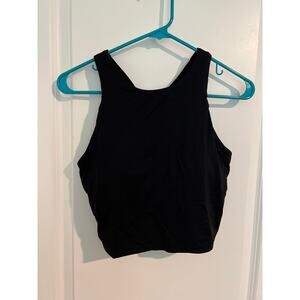 Athleta Black Crop Top Sports Bra – Size Medium